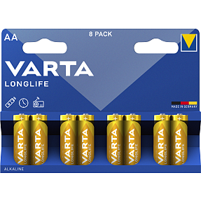 Varta Longlife AA batterier 8-pak