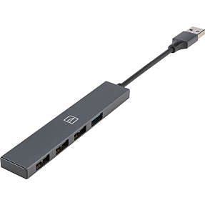 Tucano 4-i-1 USB-A Hub USB 3.0/2.0 - grå