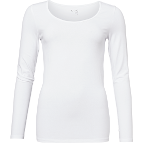 Dame t-shirt langærmet str. 2XL - hvid