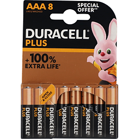 Duracell Plus AAA batterier 8-pak