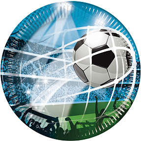 Paptallerkener Ø:23 cm 8-pak - fodbold