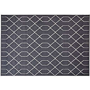 Tæppe mørk grå med hvidt mønster