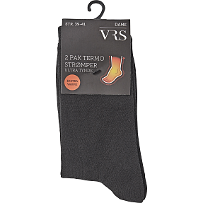 VRS dame 2-pak tynde termostrømper str. 39/41 - sort