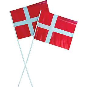 SALLING PLASTFLAG H: 50 CM 10-PAK - RØD OG HVID