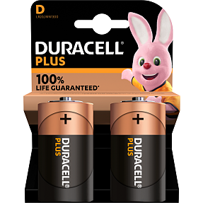 Duracell Plus D batterier 2-pak