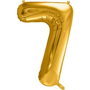 Folieballon "7" H:86 cm - flere varianter - assorteret