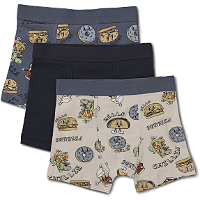 VRS børne 3-pak boxershorts str. 134/140 - beige/blå