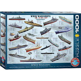 Puslespil WW II Warships - 1000 brikker
