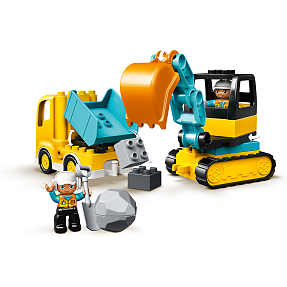 Løfte hele Diskant LEGO DUPLO Town Lastbil og gravemaskine på larvefødder 10931 | Køb på  Bilka.dk!