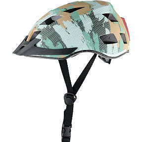 SCO cykelhjelm med lys - grøn grafisk print