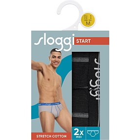 Sloggi herre 2-pak midi str. M - sort