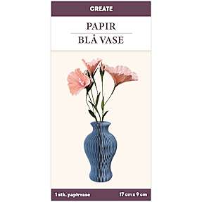 Papirvase 18 cm - Blå