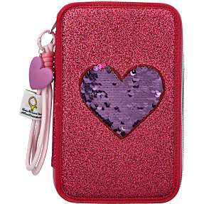 Danpen penalhus med indhold - pink og rosa