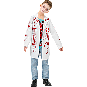 Halloween zombie læge kostume str. 140