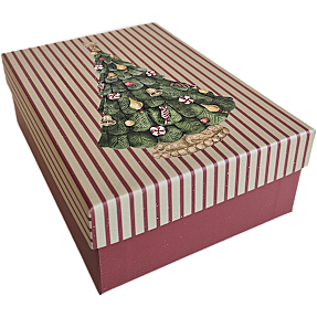 Jul gaveæske 18x14x6 cm - rød