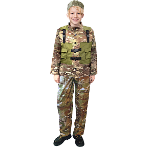 Camouflagesoldat kostume str. 140