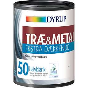 Dyrup træ & metal maling ekstra dækkende 0,75 liter - hvid