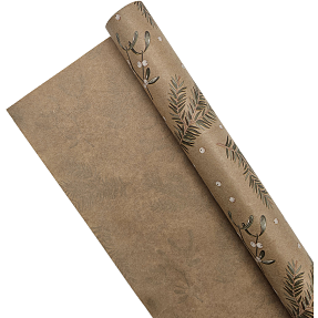 Gavepapir 70 cm x 3 meter - natur mistelten