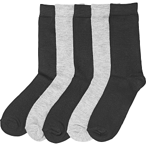 VRS børne 5-pak strømper str. 35/37 - sort/grå