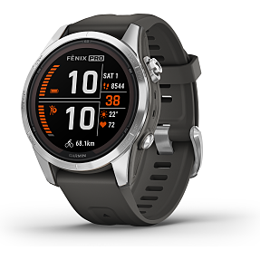 Garmin Fenix 7s Pro Solar 42 mm sportsur- grå
