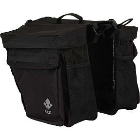 Cykeltaske dobbelt 31 x 30 x 13 cm - sort m.SCO logo