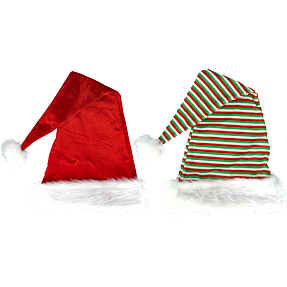 Julefryd lang nissehue rød L: 75 cm - flere varianter - assorteret