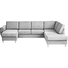 Rom Nordic venstrevendt U-sofa - lysegrå