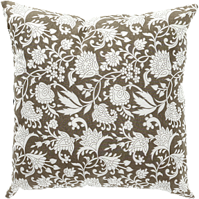 Salling pyntepude - sand/hvid blomst