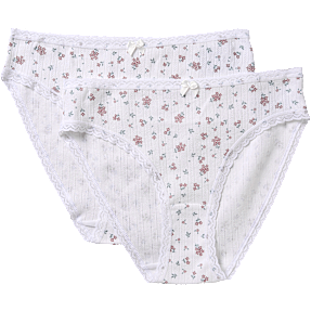 VRS dame 2-pak tai trusser str. L - hvid