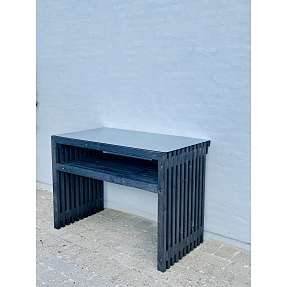 Kabeltromlen grillbord af traller m. topplade - sortbejdset