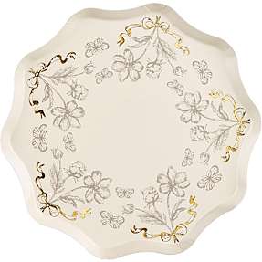 Paptallerkener Ø: 20 cm 6-pak - Blomster
