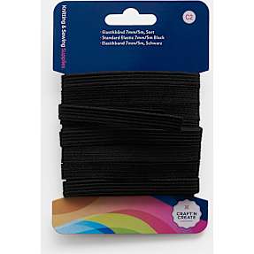 CraftnCreate elastikbånd 7 mm - sort