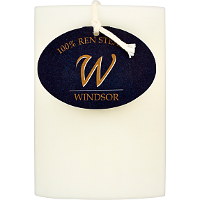 Windsor bloklys ren stearin 7x10 cm - hvid