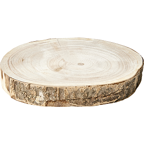 Træfad med bark 21x21x3,5 cm