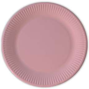 Paptallerken Ø:23 cm 8-pak - lyserød