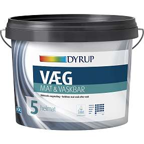 Dyrup vægmaling mat & vaskbar hvid - 9 liter
