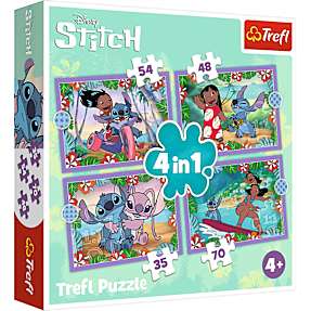 Lilo & Stitch puslespil 4i1 - 35 ,48, 54 og 70 brikker