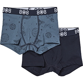 808 børne 2-pak boxershorts str. 10 år - blå