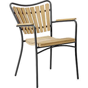 Kerteminde teak havestol, antracit stel