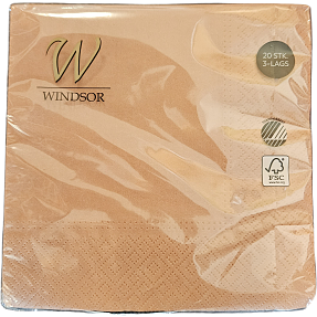 Windsor ensfarvede servietter 33x33 cm 20-pak - kobber