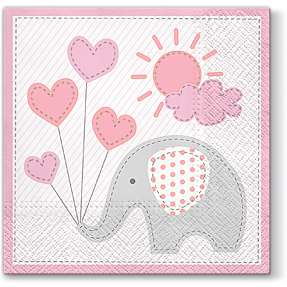 Windsor mønstrede servietter 33x33 cm 20-pak - lyserød