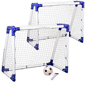 Target Sport juniormål i plast - 2 stk. inkl. bold og pumpe