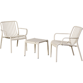 Messina loungebord med 2 stole - Sandy grey