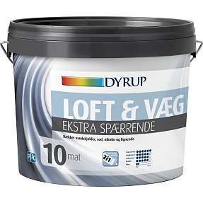 Dyrup loft & vægmaling Ekstra spærrende 4,5 liter - hvid
