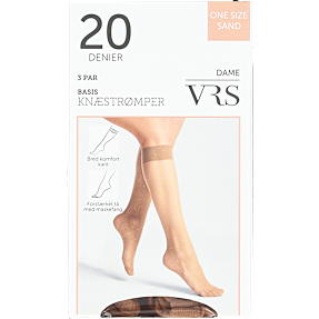 VRS dame 3-pak knæstrømper str. onesize - sand