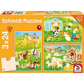 Schmidt Puzzles bondegård puslespil 3x24 brikker