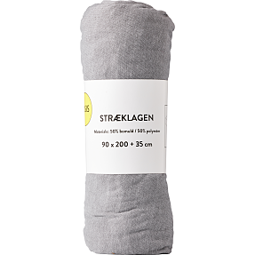BASIS jersey stræklagen 90x200x35 cm - grå