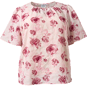VRS dame blomstret bluse str. 48 - rosa