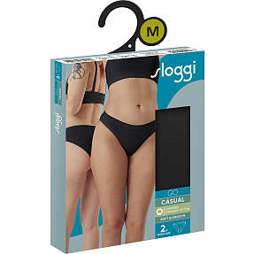 Sloggi dame  2-pak midi str. L - sort