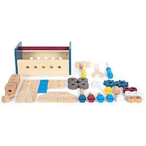 Værktøjskasse og arbejdsbænk